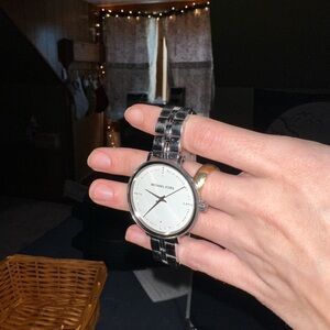 Michael Kors Silver and White Watch